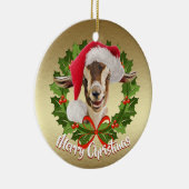 GOAT Toggenburg Kind Santa Hat kerstversiering Keramisch Ornament (Rechts)