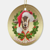 GOAT Toggenburg Kind Santa Hat kerstversiering Keramisch Ornament (Links)
