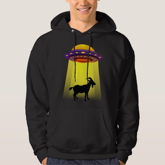 Goat UFO Abduction Vintage BELIEVE Retro Hoodie (Voorkant)