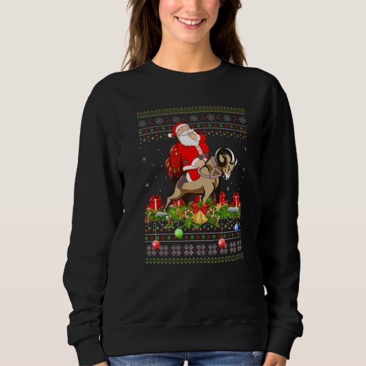 Goat Ugly Santa Riding Goat Christmas Trui (Voorkant)
