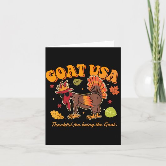 Goat Usa Thankful For Being The Goat Funny Thanksg Kaart (Voorkant)