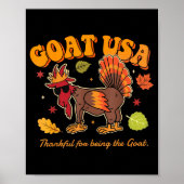 Goat Usa Thankful For Being The Goat Funny Thanksg Poster (Voorkant)