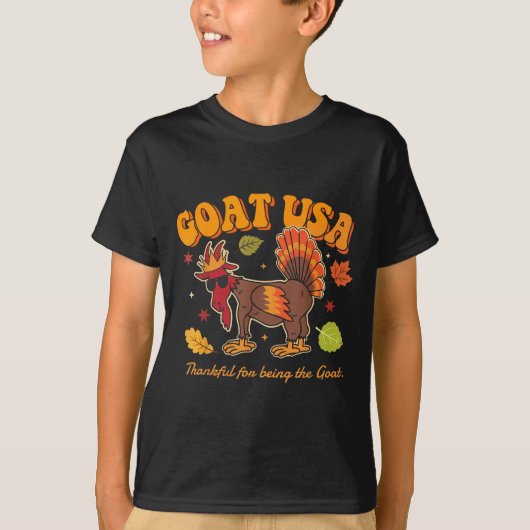 Goat Usa Thankful For Being The Goat Funny Thanksg T-shirt (Voorkant)