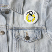 Goat Vibes Funny Animal Pun Ronde Button 5,7 Cm (In situ)