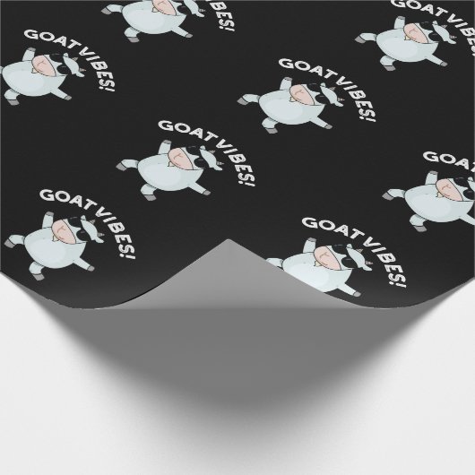 Goat Vibes Funny Good Vibes Animal Pun Dark BG Cadeaupapier (Hoek)