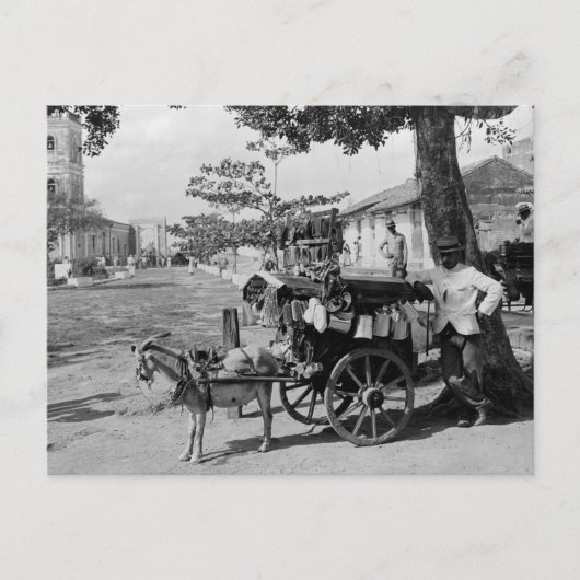 Goat Wagon Peddler, Cuba: 1920 Briefkaart (Voorkant)