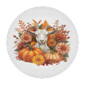 Goat with Autumn Blooms & Pumpkins Snijplank (Voorkant)
