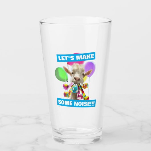 Goat with Party Blowers Glas (Voorkant)