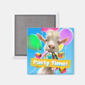Goat with Party Blowers Magneet (Voorkant / Achterkant)