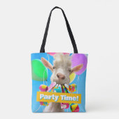 Goat with Party Blowers Tote Bag (Achterkant)