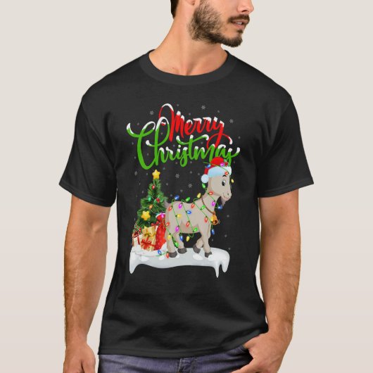 Goat Xmas Decorations Santa Goat Christmas T-shirt (Voorkant)
