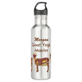 Goat Yoga Brown Personalized Goat Yoga Master Waterfles (Voorkant)