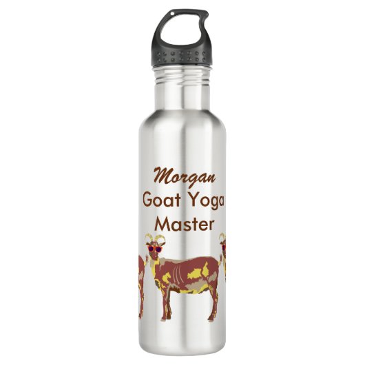 Goat Yoga Brown Personalized Goat Yoga Master Waterfles (Voorkant)