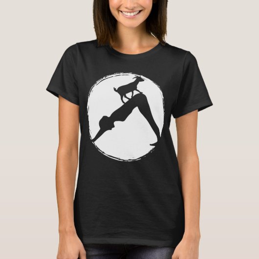 Goat Yoga Downward Dog Position (Yoga Student) of T-shirt (Voorkant)