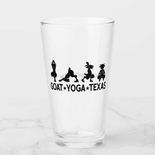Goat Yoga Texas Pint Glass Glas (Voorkant)