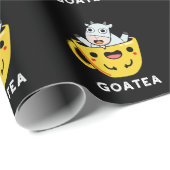 Goatea Funny Goat Tea Pun Dark BG Cadeaupapier (Rol Hoek)