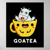 Goatea Funny Goat Tea Pun Dark BG Poster (Voorkant)