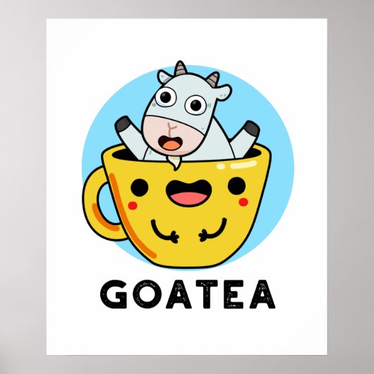 Goatea Funny Goat Tea Pun Poster (Voorkant)