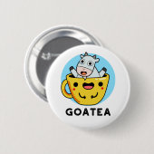 Goatea Funny Goat Tea Pun Ronde Button 5,7 Cm (Voorkant /achterkant)