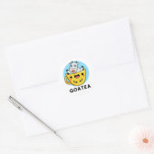 Goatea Funny Goat Tea Pun Ronde Sticker (Envelop)