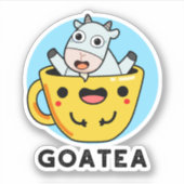 Goatea Funny Goat Tea Pun Sticker (Voorkant)