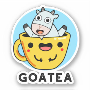 Goatea Funny Goat Tea Pun Sticker