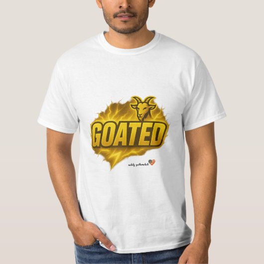 GOATED Power Graphic T-Shirt | Bold Lightning Moti (Voorkant)
