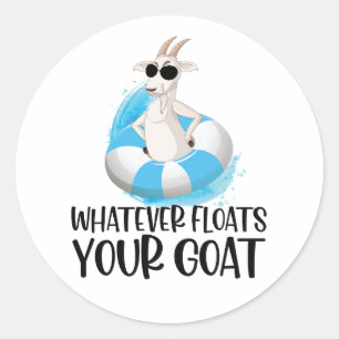 Goatenkaart: Wat ook drijft uw geit (boot) Ronde Sticker