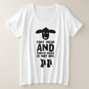 Goatenkop schaafkop Funny Quote met zwarte tekst Grote Maat T-shirt