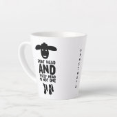 Goatenkop schaafkop Funny Quote met zwarte tekst Latte Mok (Linkerhoek)