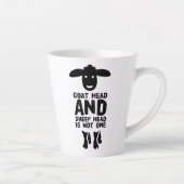Goatenkop schaafkop Funny Quote met zwarte tekst Latte Mok (Rechts)
