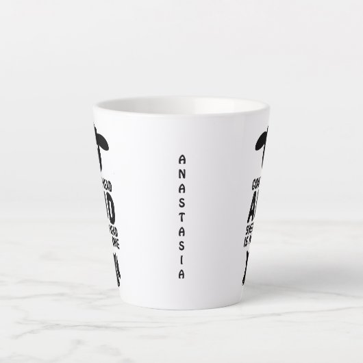 Goatenkop schaafkop Funny Quote met zwarte tekst Latte Mok (Voorkant)