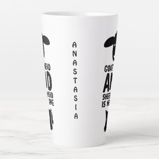 Goatenkop schaafkop Funny Quote met zwarte tekst Latte Mok (Voorkant)