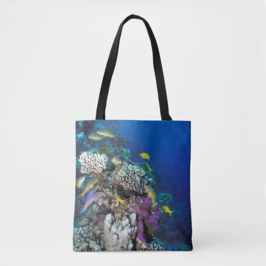 Goatfish Swarm Around Small Coral Tote Bag (Voorkant)