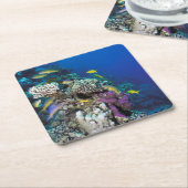 Goatfish zwerm rond klein koraal kartonnen onderzetters (Schuin)