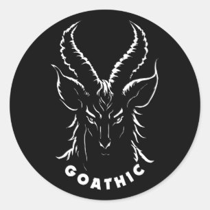 Goathic   Gotische woordspeling   Satanische geit Ronde Sticker