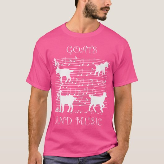 Goats And Music Notes Musician Piano T-shirt (Voorkant)