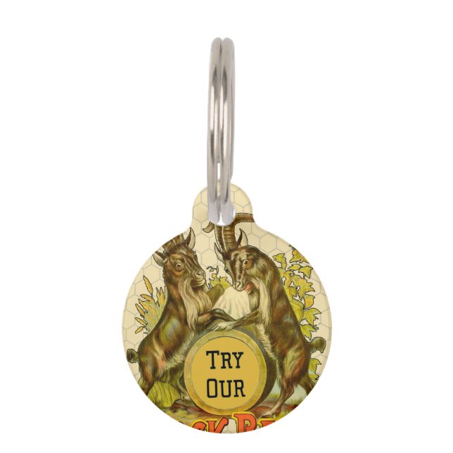 Goats Bock Beer Adverteren Huisdierpenning (Voorkant)