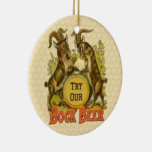 Goats Bock Beer Adverteren Keramisch Ornament (Rechts)