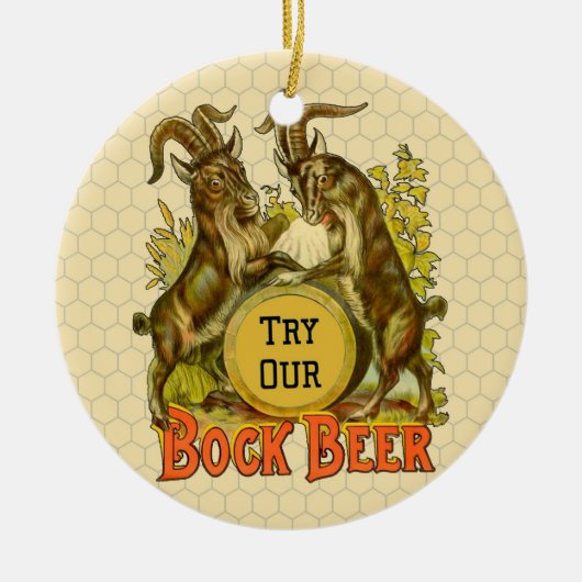 Goats Bock Beer Adverteren Keramisch Ornament (Voorkant)
