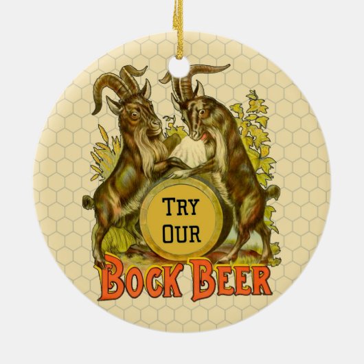Goats Bock Beer Adverteren Keramisch Ornament (Achterkant)