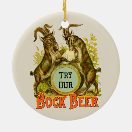 Goats Bock Beer Adverteren Keramisch Ornament (Achterkant)