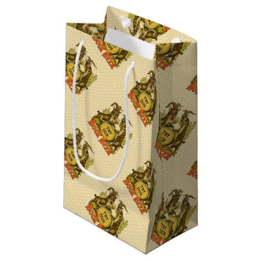 Goats Bock Beer Adverteren Klein Cadeauzakje (Voorkant Gekanteld)