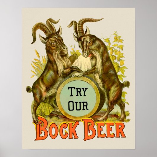 Goats Bock Beer Adverteren Poster (Voorkant)