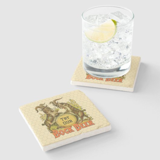 Goats Bock Beer Adverteren Stenen Onderzetter (Zijkant)
