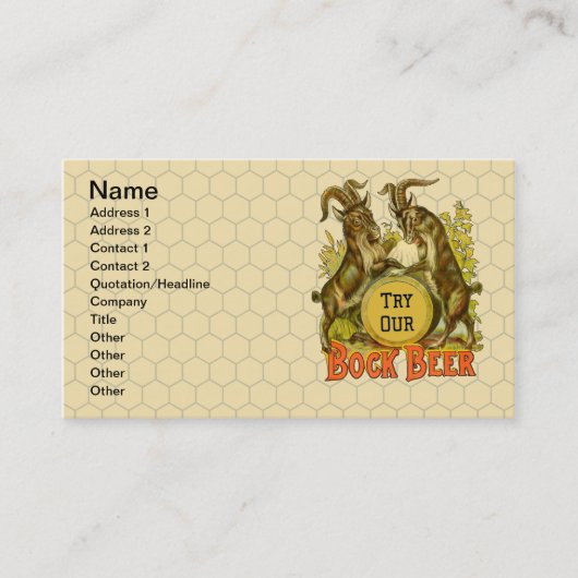 Goats Bock Beer Adverteren Visitekaartje (Voorkant)