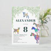 Goats Boerderij Dier 8e Verjaardagsfeestje Kaart (Staand voorkant)