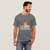 Goats Christmas Lights Funny Boerderij Animal Chri T-shirt (Voorkant volledig)