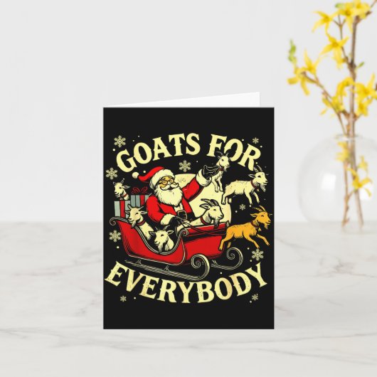 Goats For Everybody Santa Funny Christmas Goat Mom Kaart (Gele Bloem)