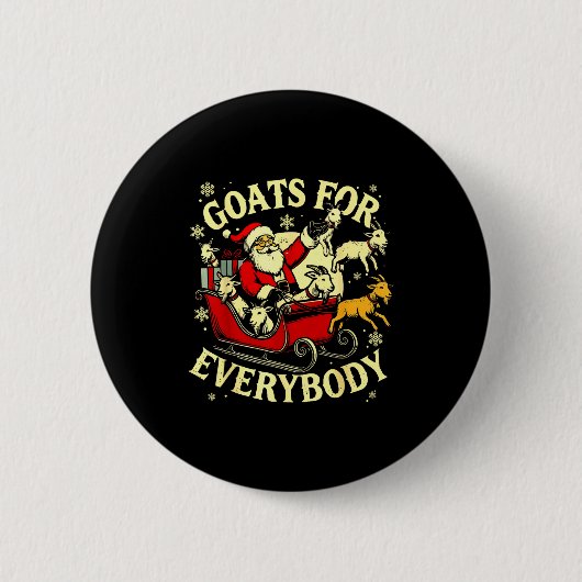 Goats For Everybody Santa Funny Christmas Goat Mom Ronde Button 5,7 Cm (Voorkant)